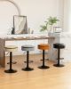 Round Storage Bar Stool Set of 2, Khaki Faux Leather Height Adjustable Barstool, 360¬∞Counter Height Swivel Stool