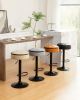 Round Storage Bar Stool Set of 2, Khaki Faux Leather Height Adjustable Barstool, 360¬∞Counter Height Swivel Stool