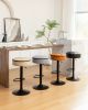 Round Storage Bar Stool Set of 2, Khaki Faux Leather Height Adjustable Barstool, 360¬∞Counter Height Swivel Stool