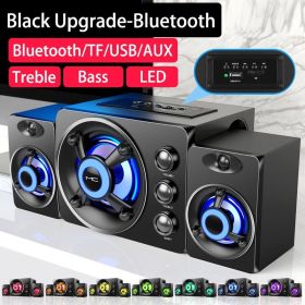 Computer Combination Speakers AUX USB Wired Wireless Bluetooth Audio System Home Theater Surround SoundBar for PC TV (Color: Black BT Upgrade, Ships From: China)